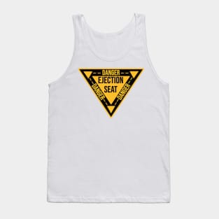 Ejection Seat Danger  Triangle Military Warning Fighter Jet Aircraft Distressed Tank Top